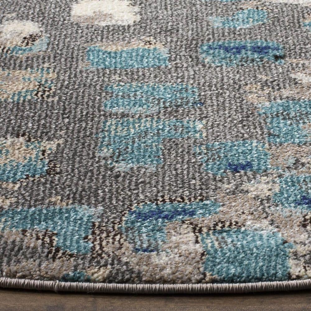 Safavieh Monaco MNC225E-5R 5&#39; Round Grey/Light Blue Round Area Rug, , large