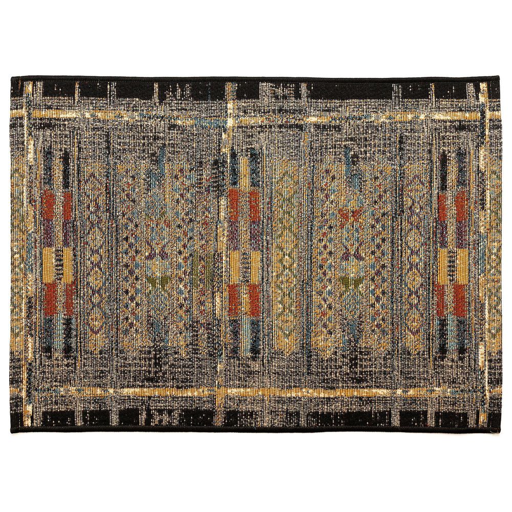 Trans-Ocean Import Liora Manne Esencia Tribal Stripe Black 2" x 2"10" Indoor/Outdoor Area Rug, , large