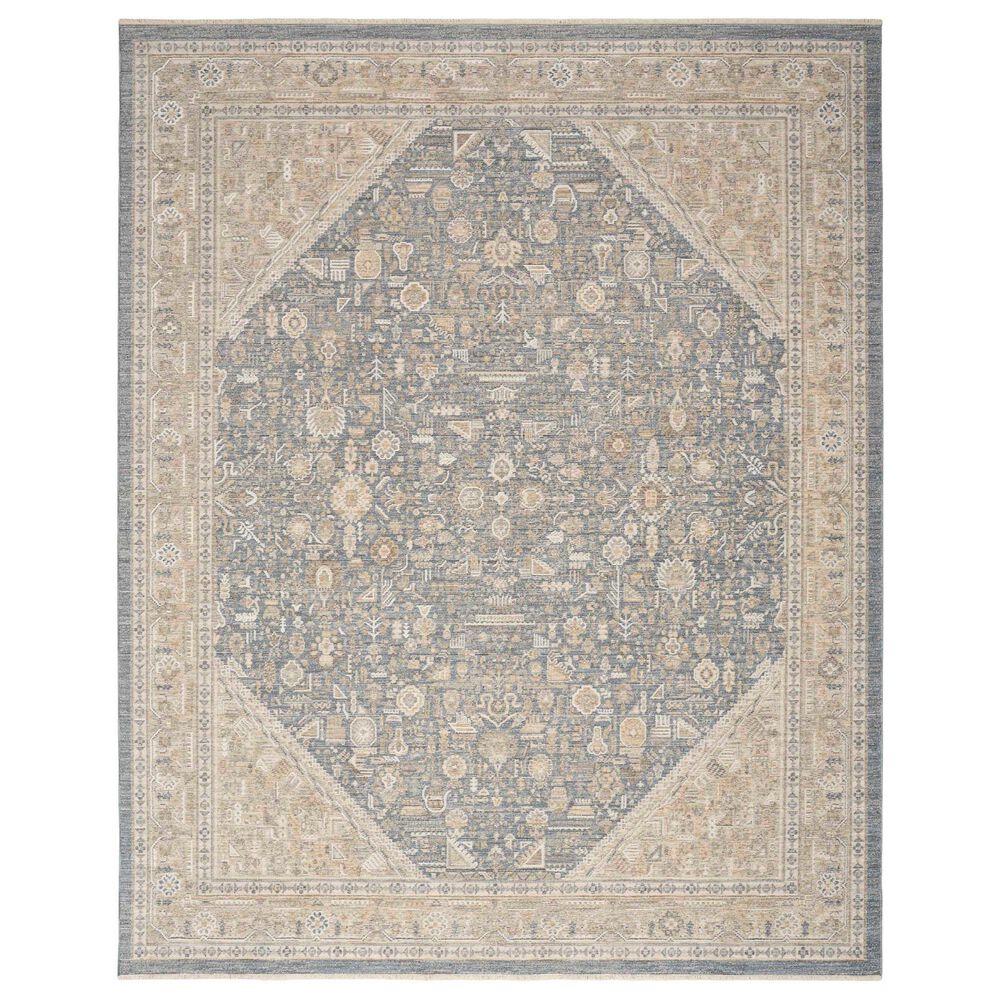 Nourison Retreat Ivory and Blue 7"10" x 10" Area Rug, , large