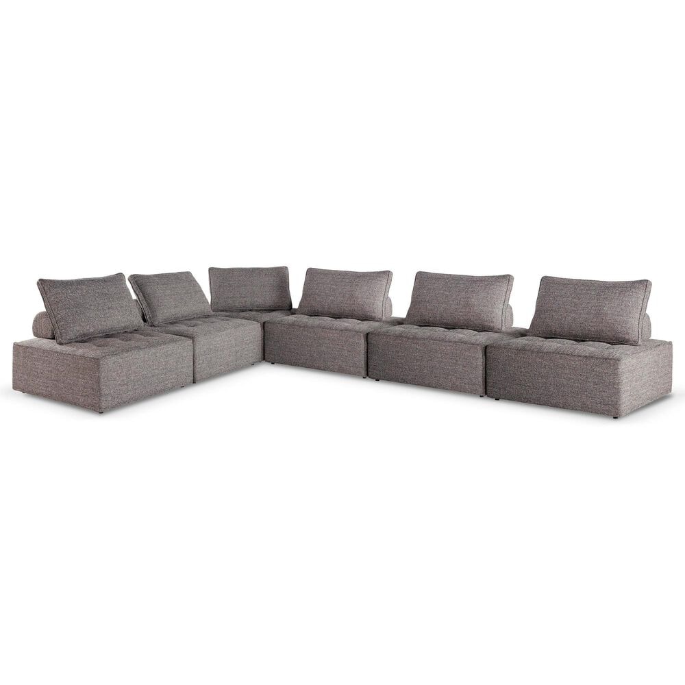 Ashley Bree Zee 6-Piece Outdoor Sectional in Brown, , large