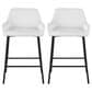 LumiSource Daniella Counter Stool with White Upholstery in Black (Set of 2), , large