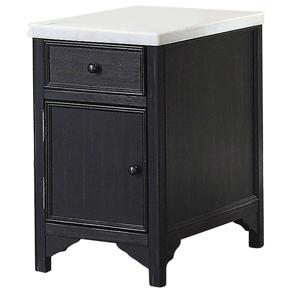 Furniture of America Dorsey Side Table in White, Antique and Black, , large