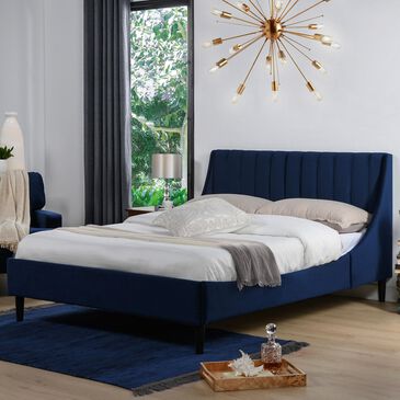 Jennifer Taylor Home Aspen Queen Platform Bed in Navy Blue, , large