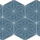Dal-Tile Scrapbook Keepsake Blue Asanoha 8" x 9" Hexagon Porcelain Tile, , large