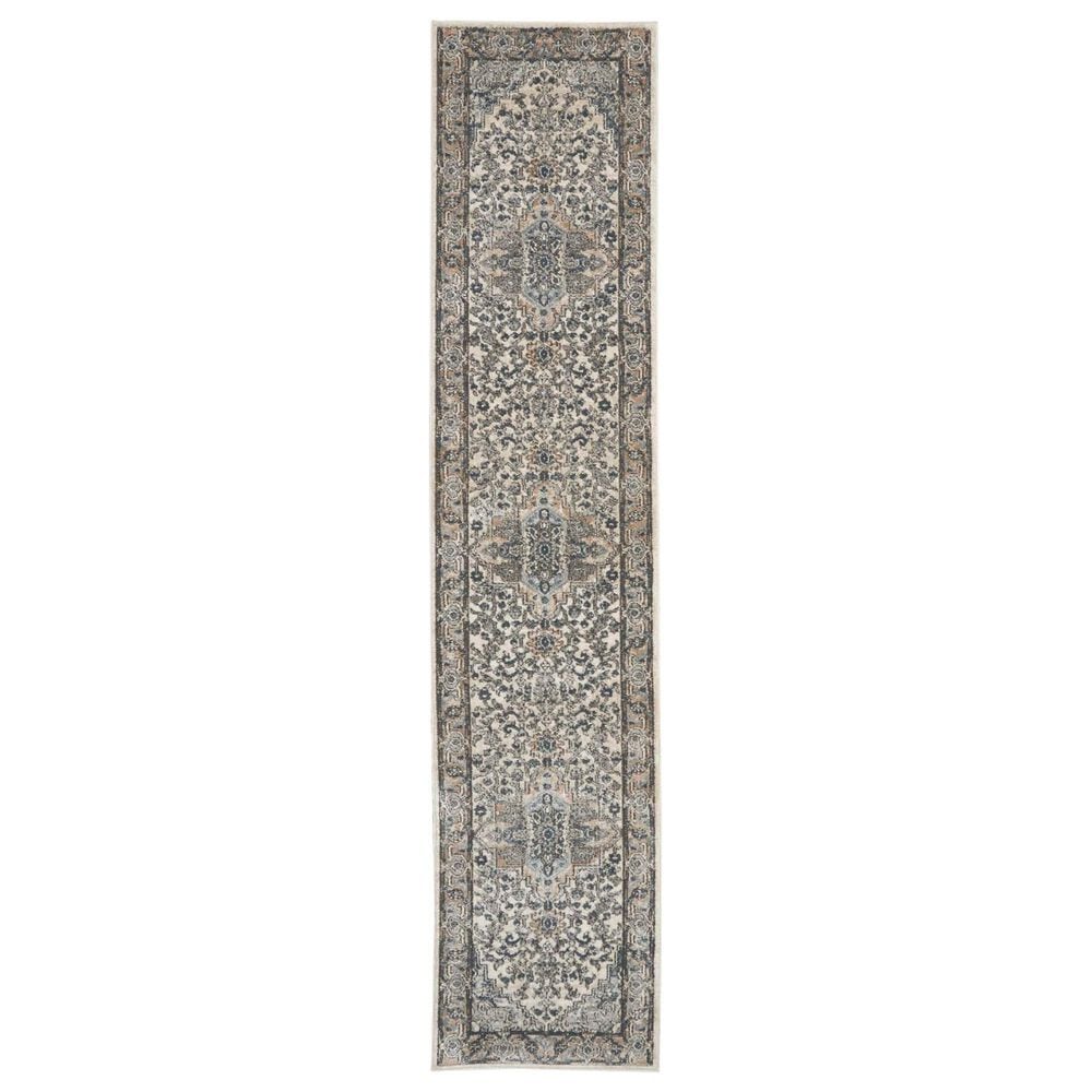 Nourison Quarry 2"2" x 12" Ivory and Grey Runner, , large