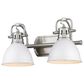 Golden Lighting Duncan 2-Light Bath Vanity in Pewter and White, , large