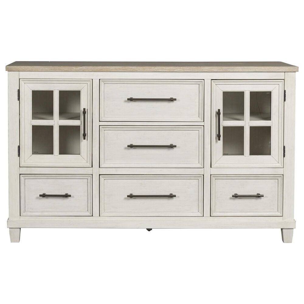 Ashley Shaybrock 3-Piece King Bedroom Set in Antique White and Brown, , large