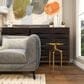 Maple and Jade 22" Round End Table with 3 Tripod Legs in Polished Gold, , large