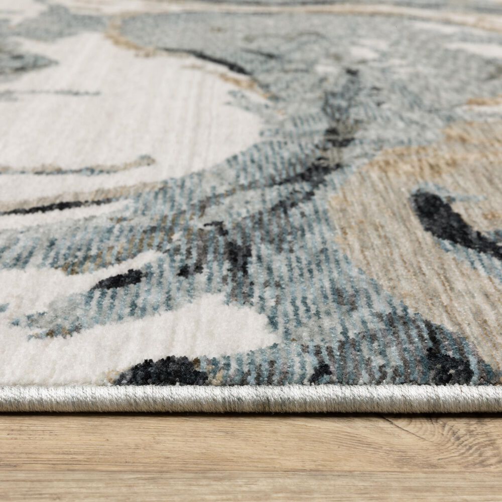 Oriental Weavers Echo ECH07 Blue and Ivory 2&#39;3&quot; x 7&#39;6&quot; Runner, , large
