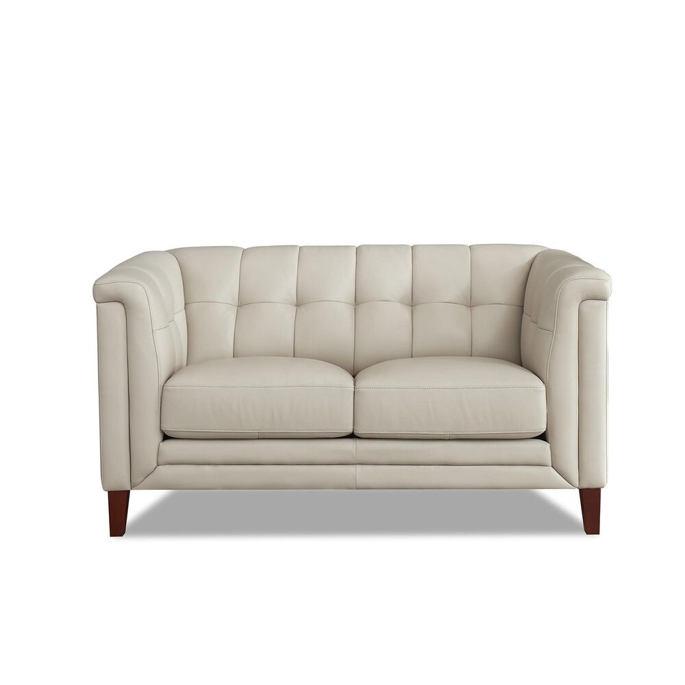 Hydeline Arvo Stationary Leather Loveseat in Vanilla, , large