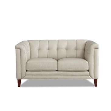 Hydeline Arvo Stationary Leather Loveseat in Vanilla, , large