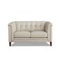 Hydeline Arvo Stationary Leather Loveseat in Vanilla, , large