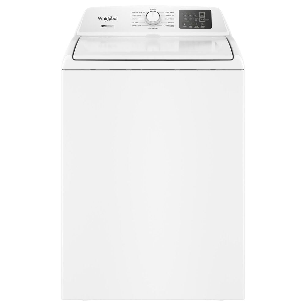 WHIRLPOOL 4.3 Cu. Ft. Top Load Agitator Washer and 7.0 Cu. Ft. Gas Front Load Dryer Laundry Pair in White, , large