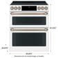 Cafe 30" Slide-In Front Control Induction and Convection Double Oven Range in Matte White  With Brushed Bronze Handles and Control Knobs, , large