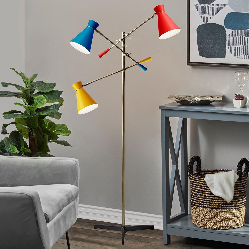 Adesso Lyle 3-Arm Floor Lamp in Multicolor, , large