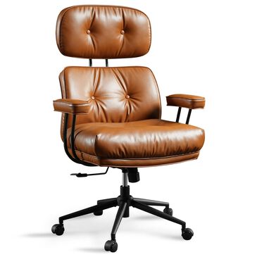 HOMLUX High Back Executive Office Chair with PU Leather in Brown, , large