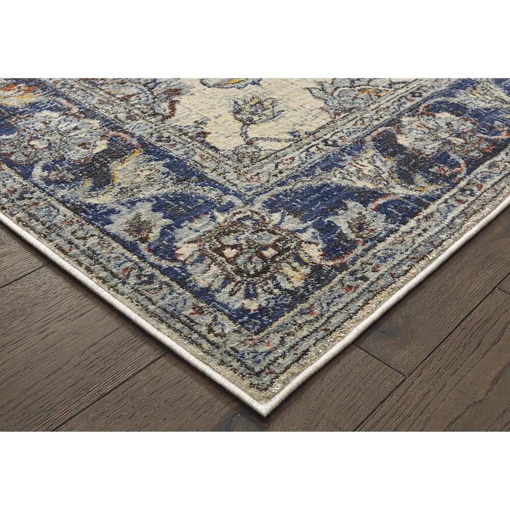 Oriental Weavers Pandora 1802R 2&#39;3&quot; x 7&#39;6&quot; Ivory and Blue Runner, , large