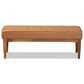 Baxton Studio Sanford Dining Bench with Tan Cushion in Walnut Brown, , large