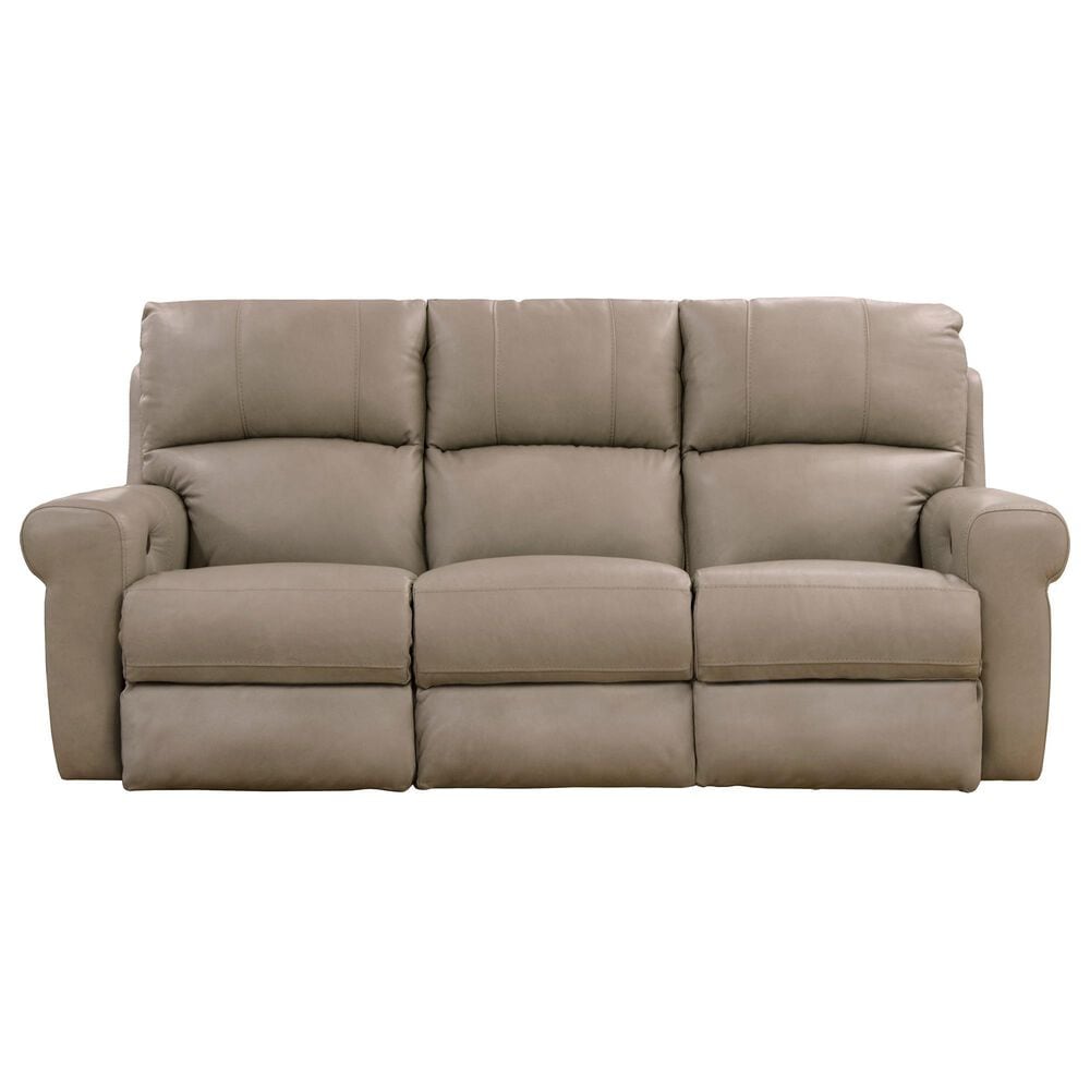 Catnapper Torretta Leather Power Lay Flat Reclining Sofa in Putty, , large