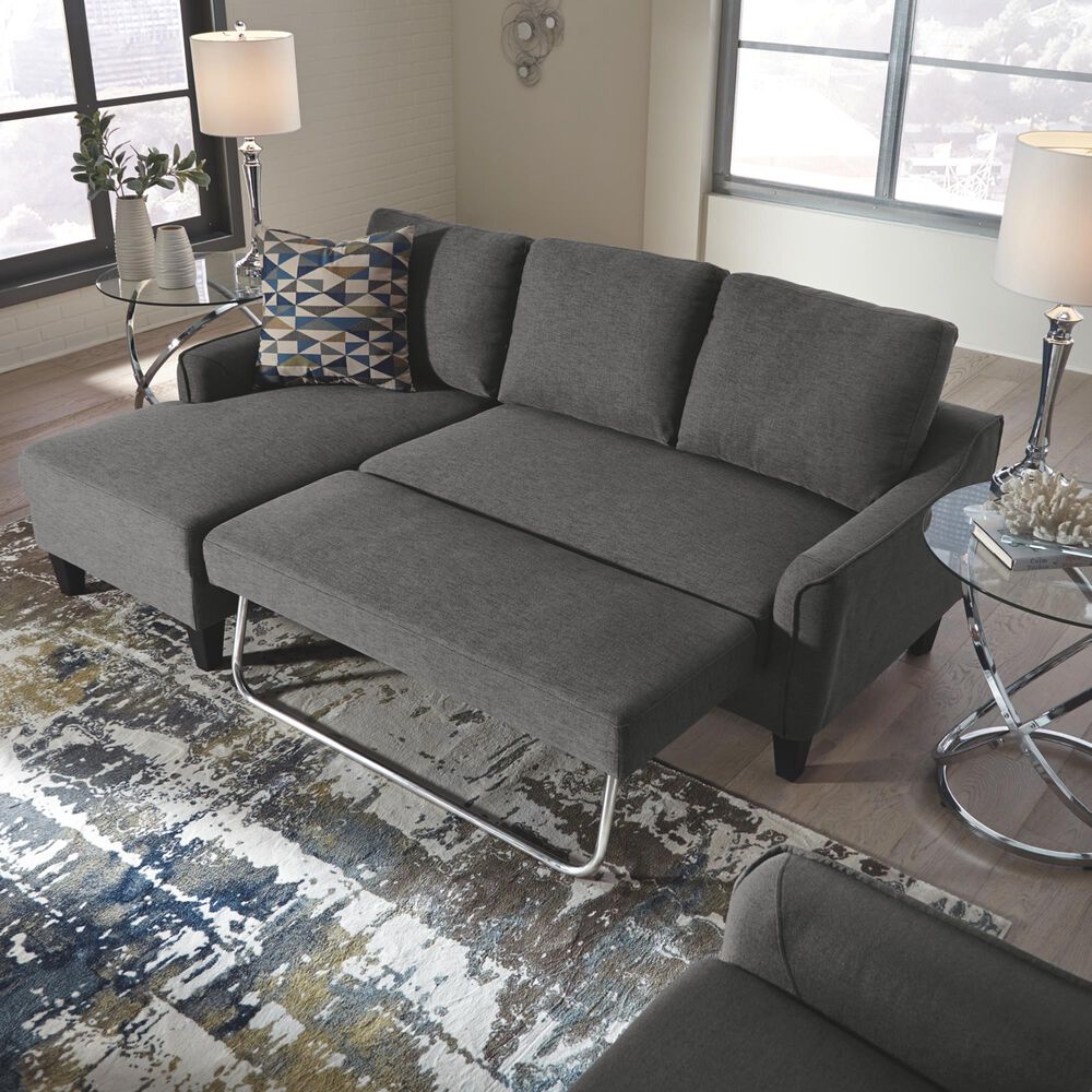 Signature Design by Ashley Jarreau Left Facing Sofa Chaise Sleeper in Dark Gray, , large