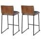 Lumisource Mason Mara Counter Stool with Black Cushion in Black and Walnut (Set of 2), , large