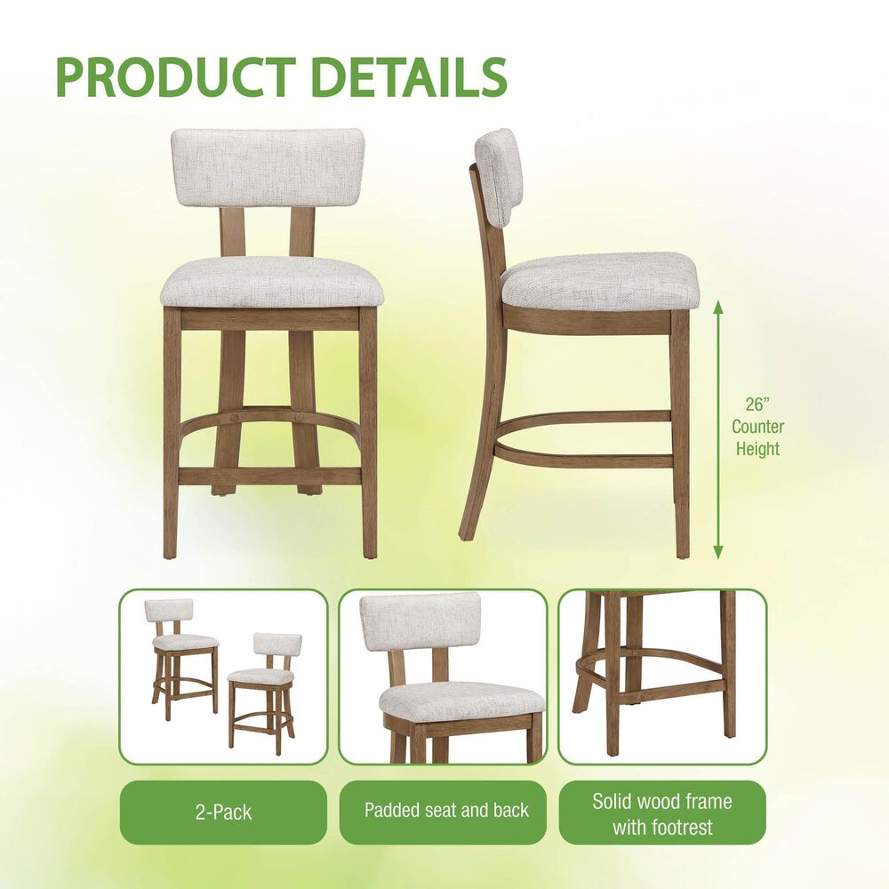 Valor Living Hanson 26" Counter Stool in Linen, , large