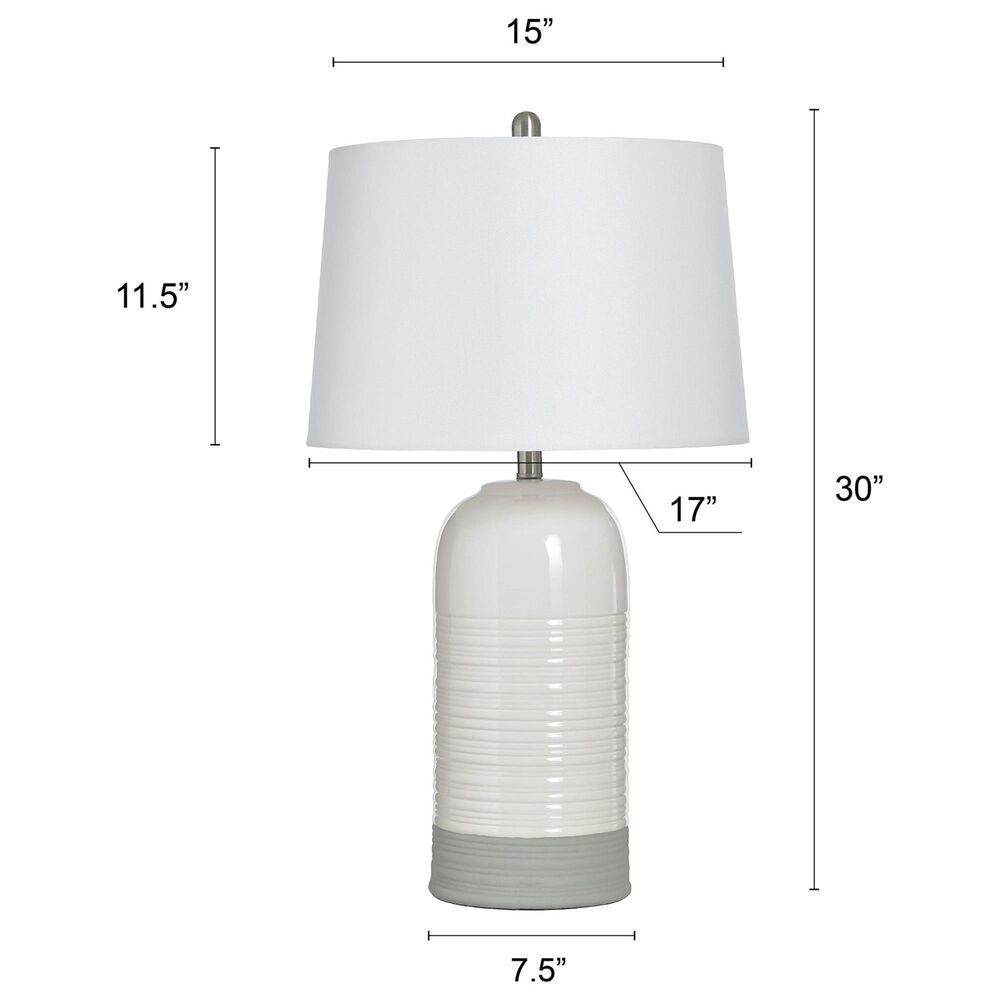 Flair Industries 30&quot; Ceramic Table Lamp in Evian Ivory, , large