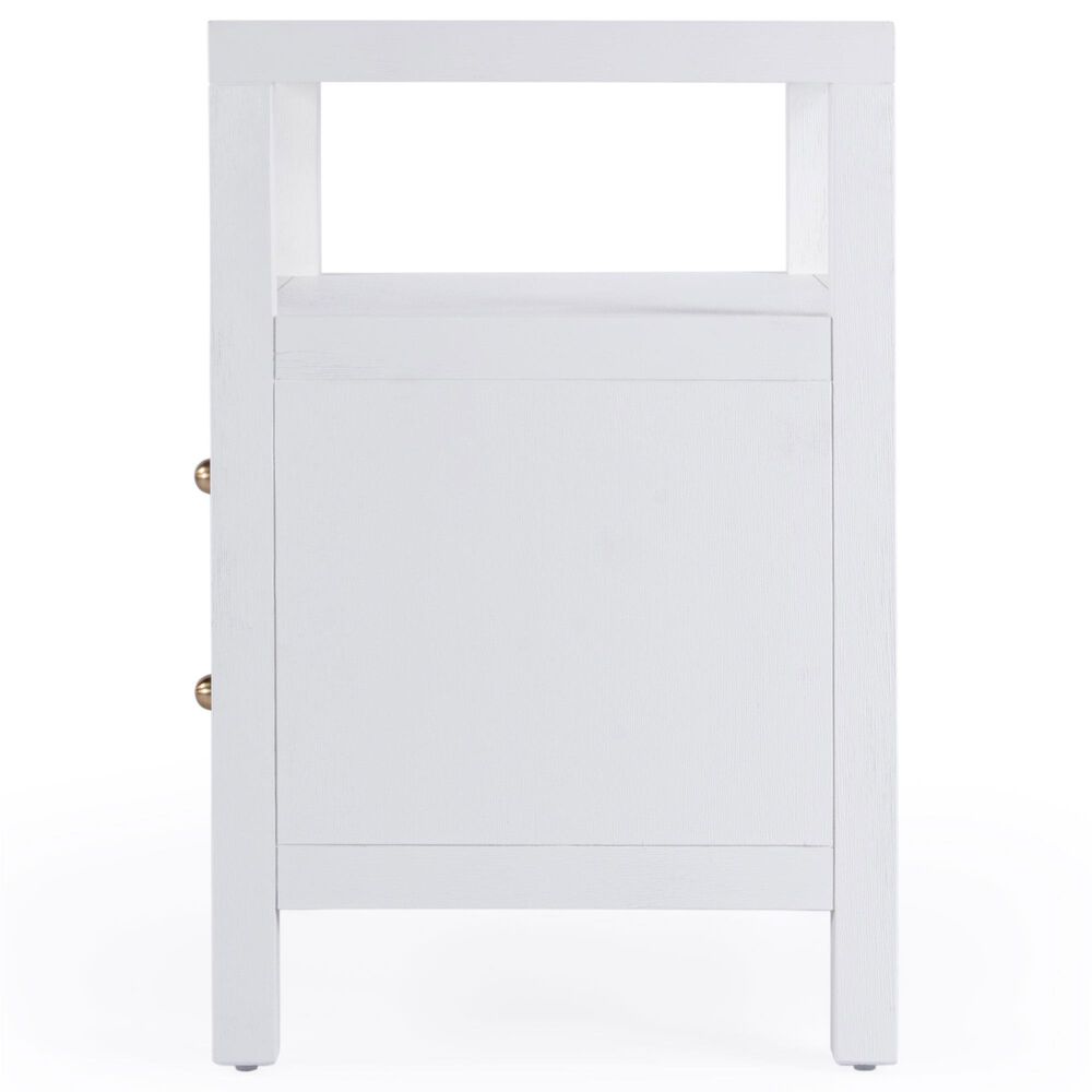 Butler Specialty Company Nora 2 Drawer Nightstand with Open Shelf in Textured White, , large