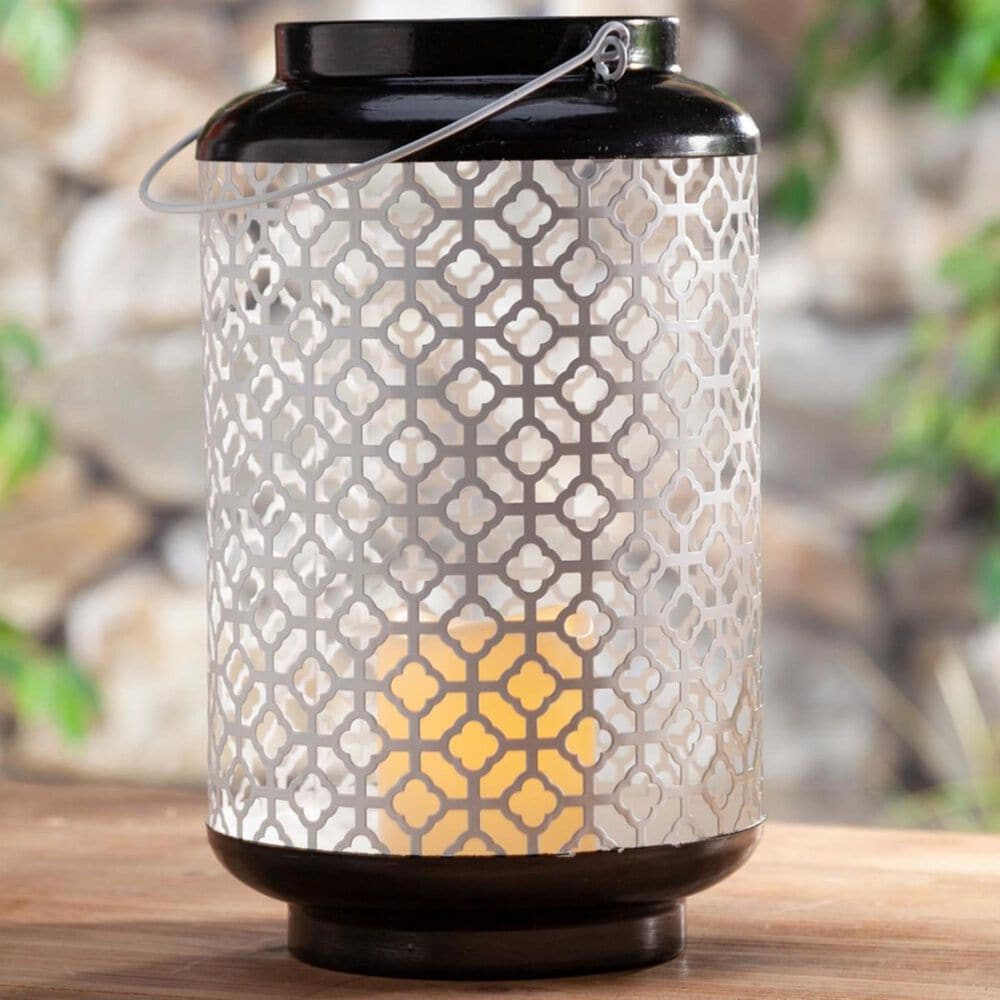 The Gerson Company 12" Metal Lantern in Black (Set of 2), , large