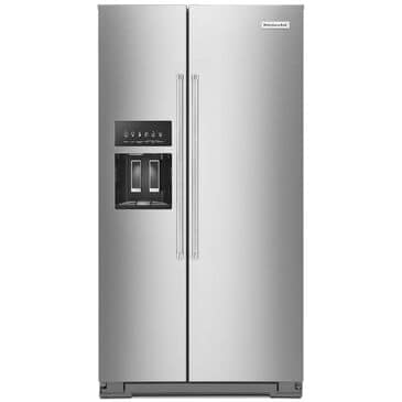 KitchenAid 24.8 Cu. Ft. Side-by-Side Refrigerator with Exterior Ice and Water in Stainless Steel with PrintShield Finish, , large