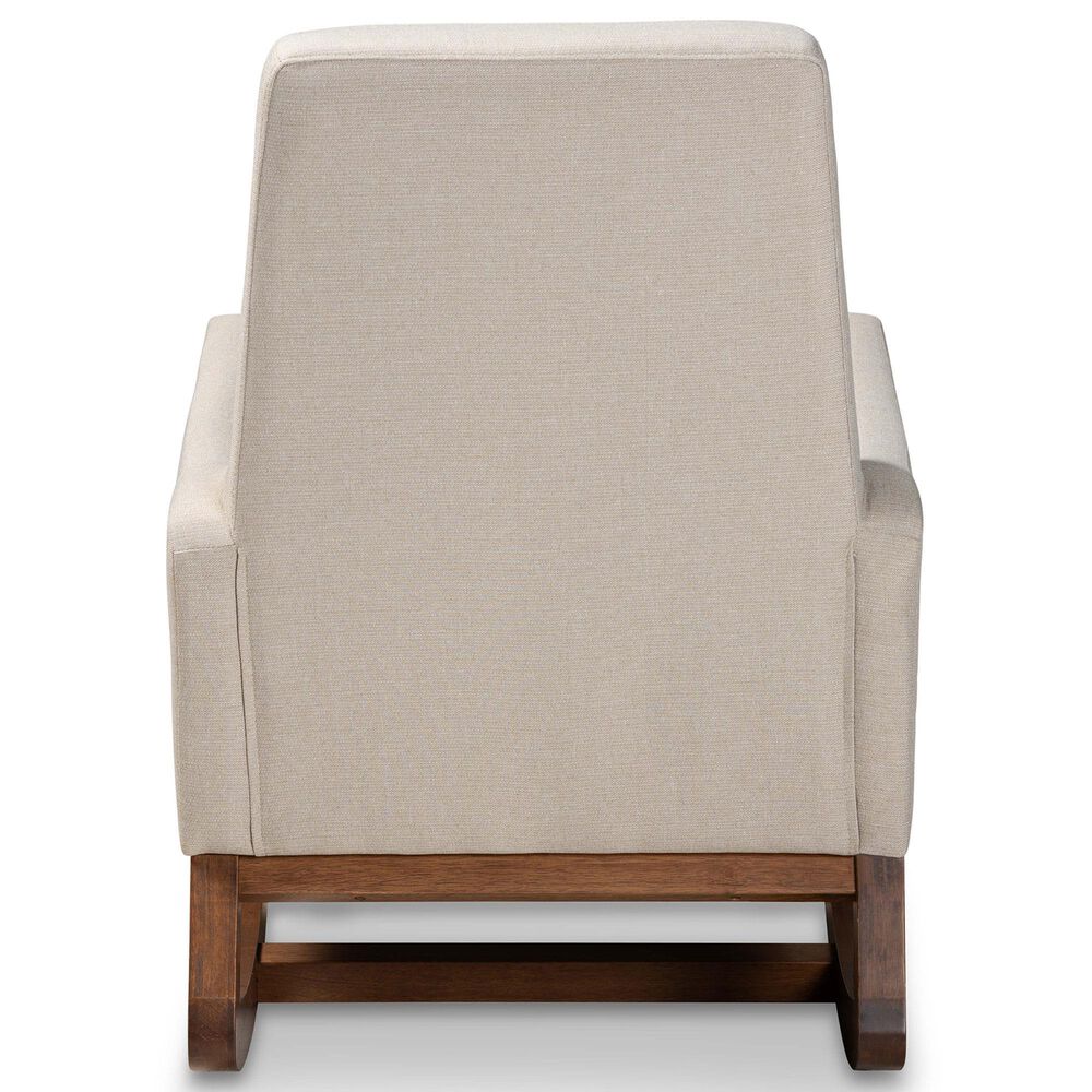 Baxton Studio Yashiya Rocking Chair in Light Beige, , large