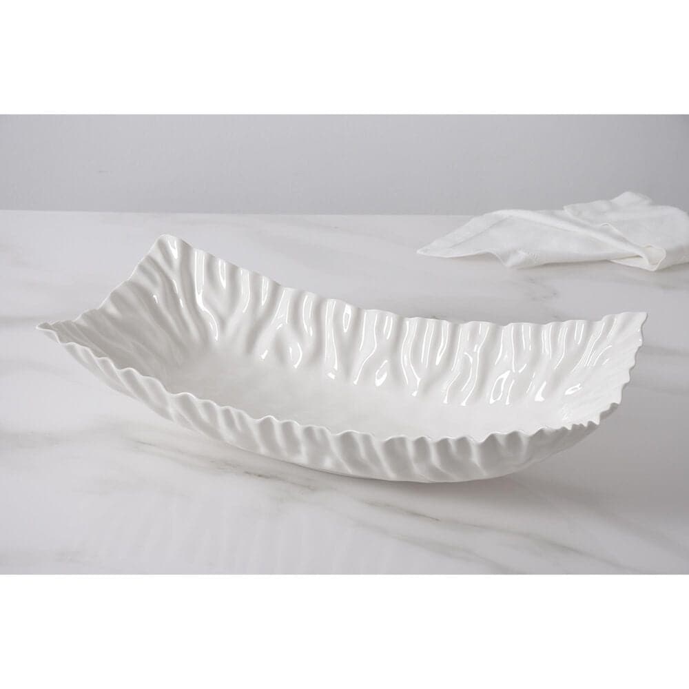 Pampa Bay Mascali Bianca Rectangular Centerpiece in White, , large