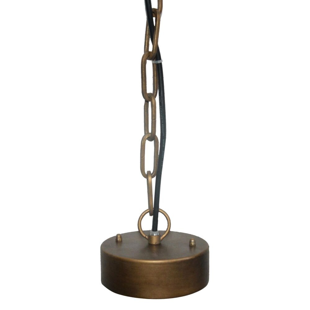 Creative Coop Laurel 2-Tier Draped Wood Bead Chandelier with Gold and Navy Blue Shade, , large