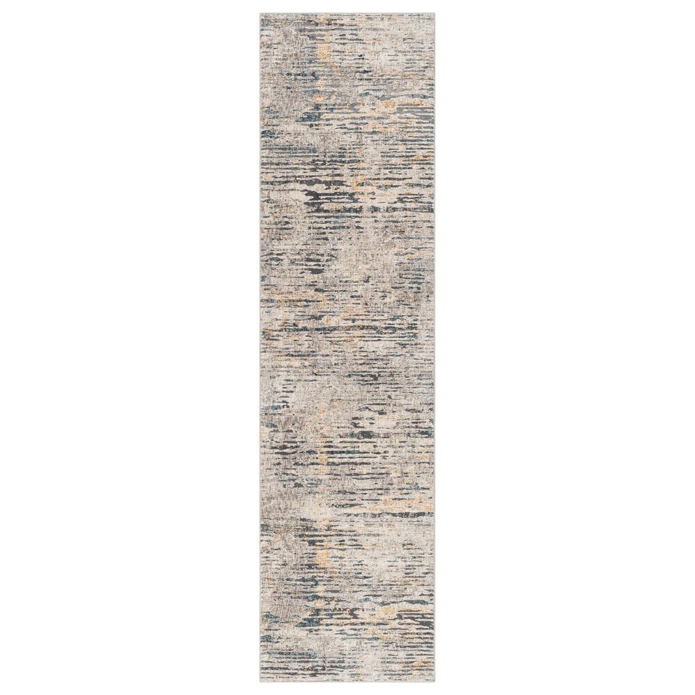 Surya Cardiff CDF-2301 Light Gray, Charcoal, Light Beige, Tan and Dark Blue 2"7" x 10" Runner, , large