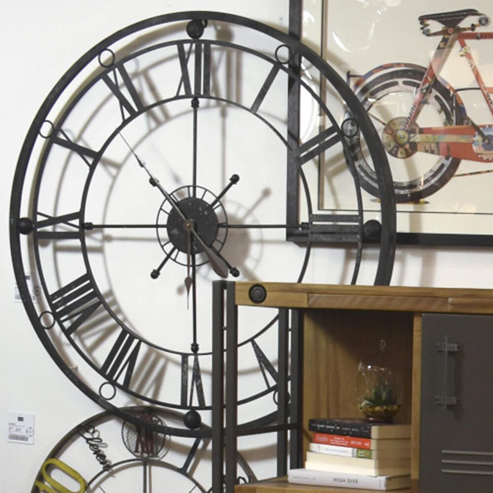 Yosemite Home Decor Tower Wall Clock in Rustic Black, , large