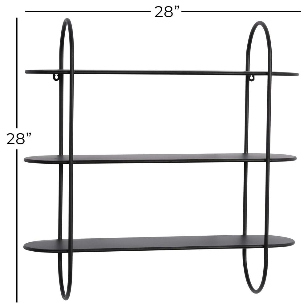 Maple and Jade 28&quot; Wall Shelf in Matte Black, , large