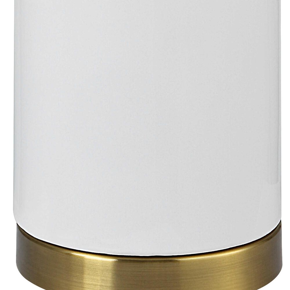 Uttermost Table Lamp in Gloss White and Antique Gold, , large