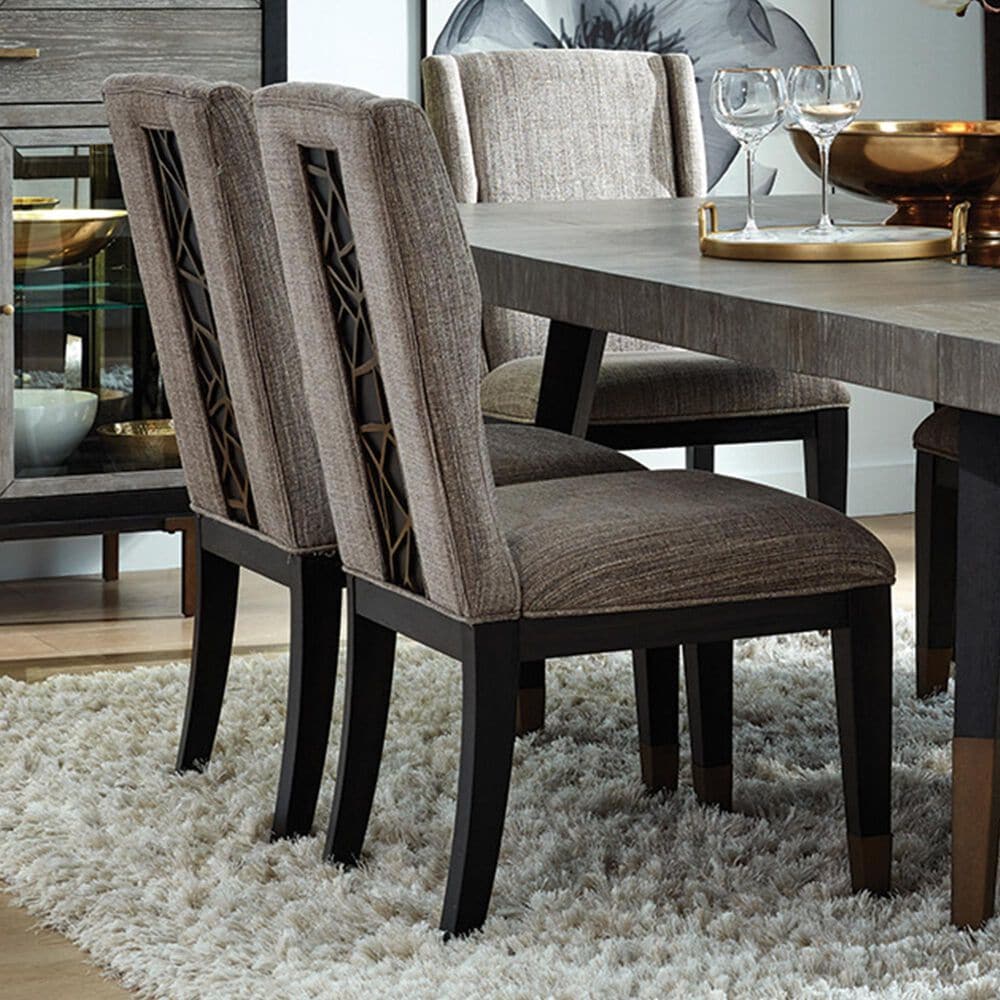 Nicolette Home Ryker Host Upholstered Side Chair with Aged Brass Accents, , large