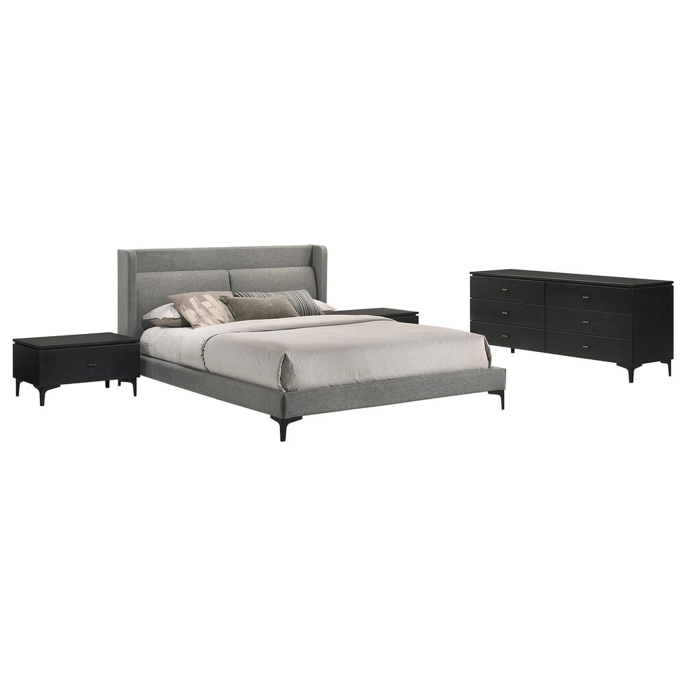 Blue River Legend 4-Piece Queen Platform Bed Set in Gray/Black, , large