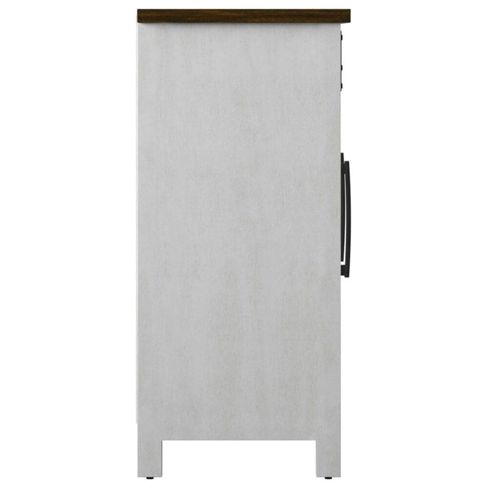 RTJ Furniture 2-Door Sideboard with Wine Storage in Antique White, , large