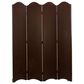 Maple and Jade Traditional Faux Leather Covering Room Divider Screen in Brown, , large