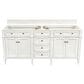 James Martin Vanities Brittany 72" Double Bathroom Vanity in Bright White with 3 cm White Zeus Quartz Top and Rectangular Sinks, , large