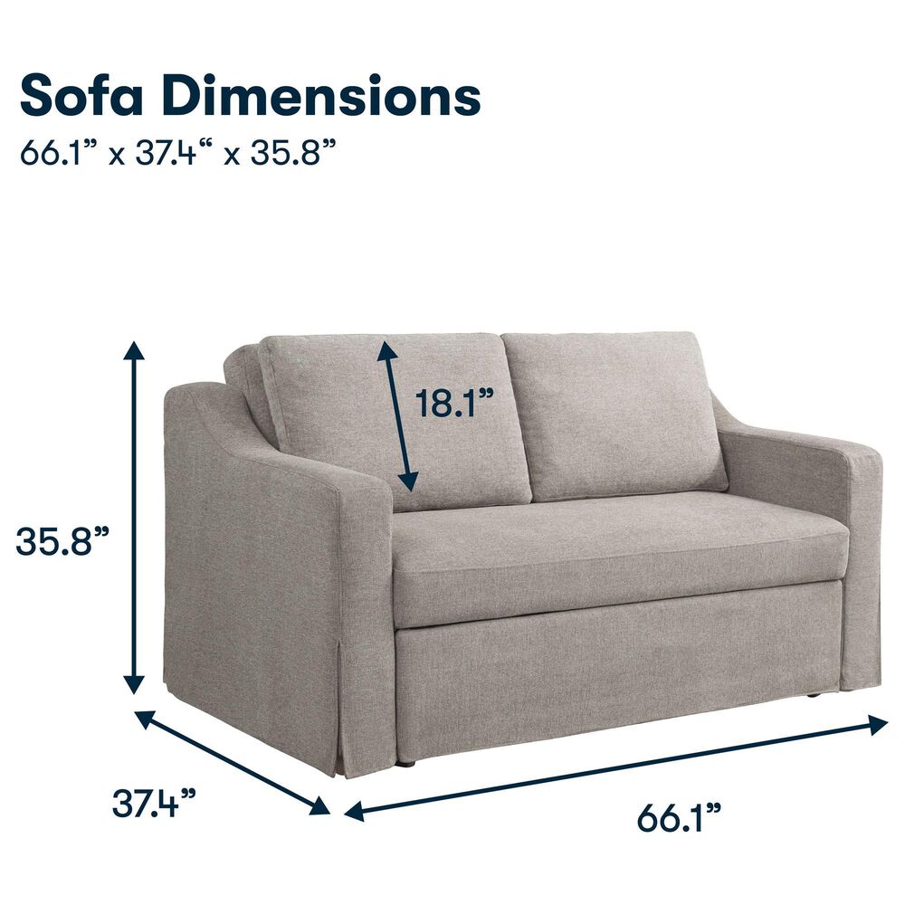 Lifestyle Solutions Haddington Convertible Loveseat in Flax, , large