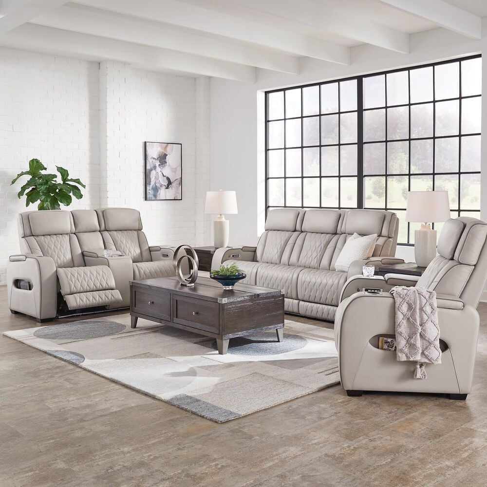 Ashley Boyington Power Reclining Loveseat with Console in Gray, , large
