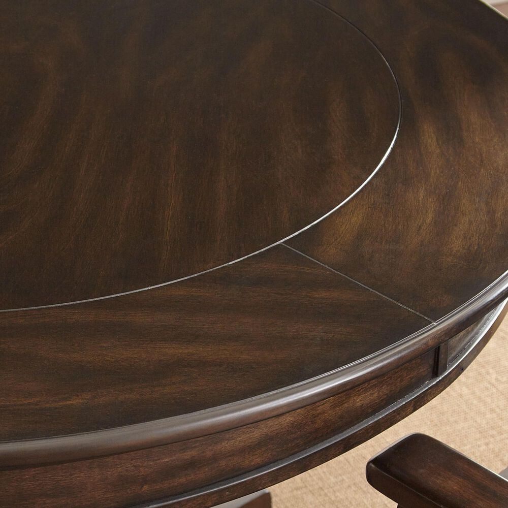 STEVE SILVER Rudy 5-Piece Round Game Table Set in Medium Walnut, , large