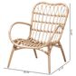 Baxton Studio Bajo Arm Chair in Natural Brown, , large