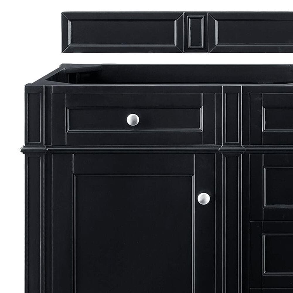 James Martin Vanities Brittany 60&quot; Double Bathroom Vanity in Black Onyx with 3 cm Charcoal Soapstone Quartz Top, , large