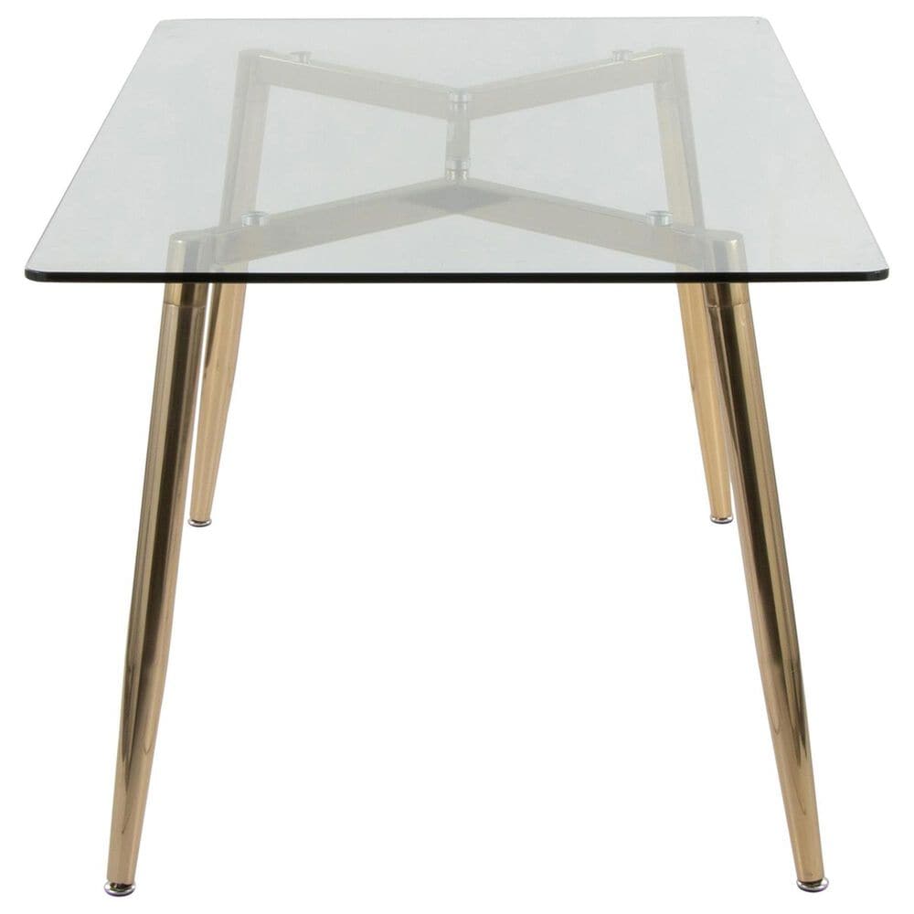 LumiSource Clara Dining Table in Gold and Clear - Table Only, , large
