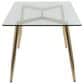 LumiSource Clara Dining Table in Gold and Clear - Table Only, , large