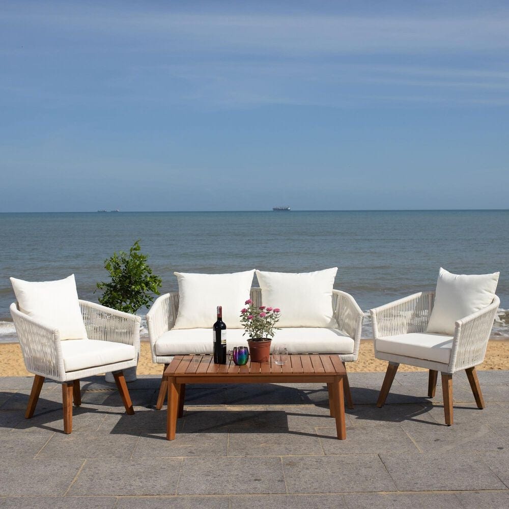 Safavieh Velso 4-Piece Patio Living Set in Beige, , large